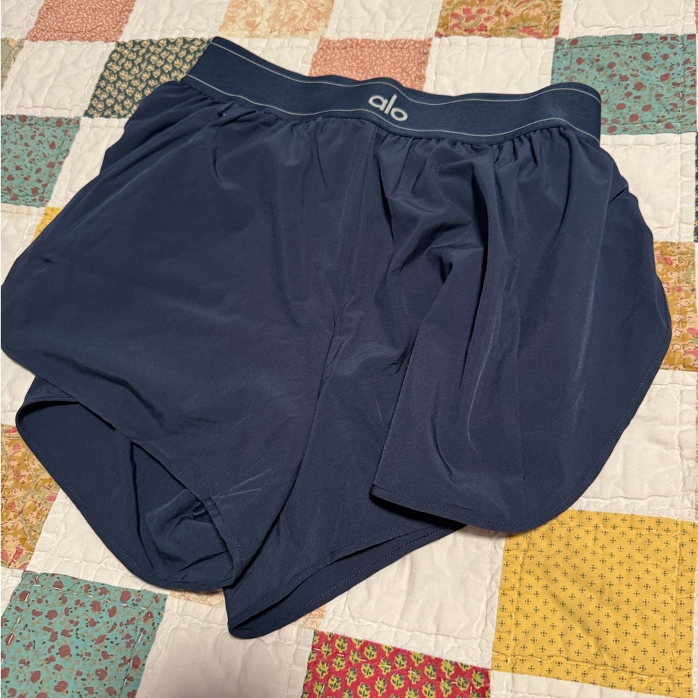 Alo Navy Blue Athletic Shorts
